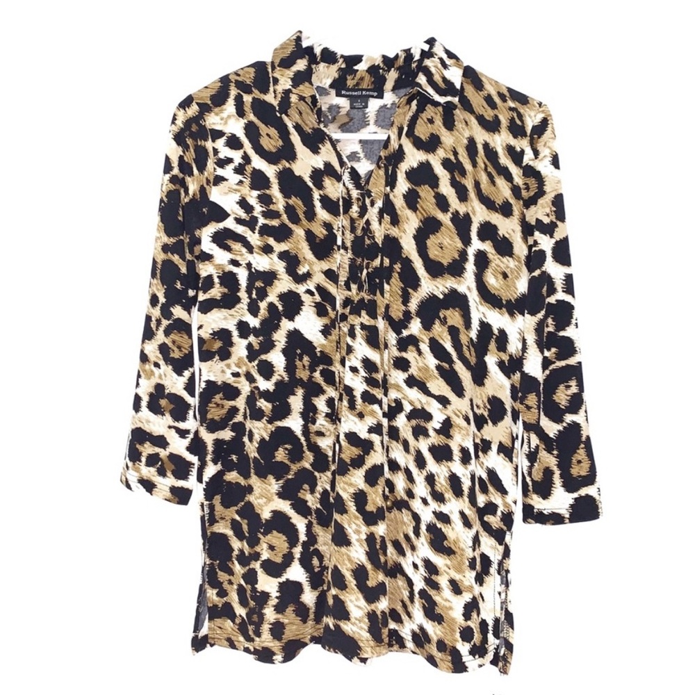 Leopard Print 3/4 Sleeve Top